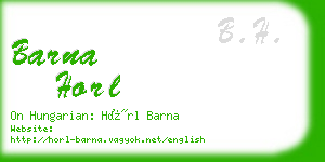 barna horl business card